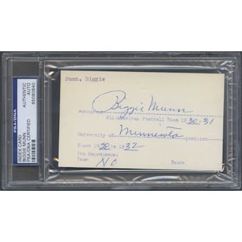 Clarence (Biggie) Munn Autograph (Index Card) PSA/DNA Certified *0840