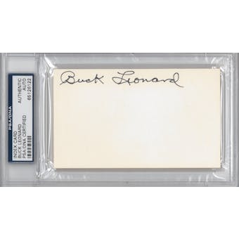Buck Leonard Autographed Index Card (PSA) *6122