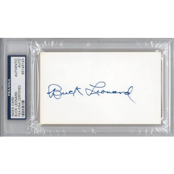 Buck Leonard Autographed Index Card (PSA) *6123