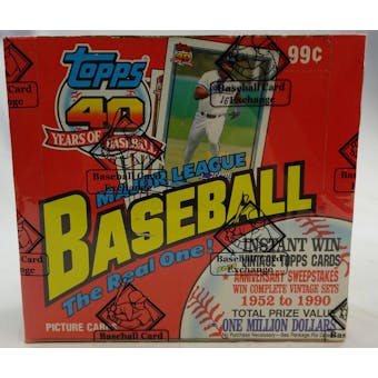 1991 Topps Baseball Cello Box (BBCE) (FASC) (Reed Buy)