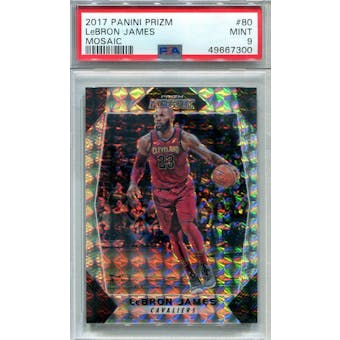 2017/18 Panini Prizm Mosaic #80 LeBron James PSA 9 *7300 (Reed Buy)