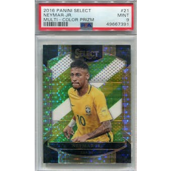 2016 Panini Select Multi-Color Prizm #21 Neymar Jr. PSA 9 *7381 (Reed Buy)