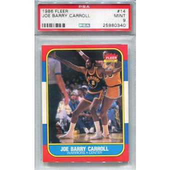 1986/87 Fleer Basketball #14 Joe Barry Carroll PSA 9 (Mint) *0340 (Reed Buy)
