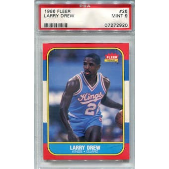 1986/87 Fleer Basketball #25 Larry Drew PSA 9 (Mint) *2920 (Reed Buy)