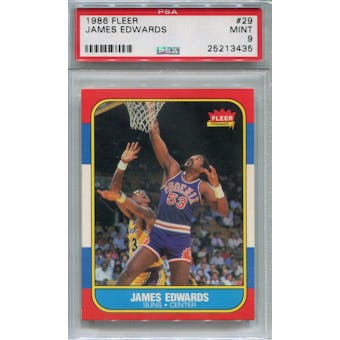 1986/87 Fleer Basketball #29 James Edwards PSA 9 (Mint) *3435 (Reed Buy)