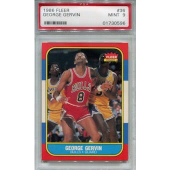 1986/87 Fleer Basketball #36 George Gervin PSA 9 (Mint) *0596 (Reed Buy)