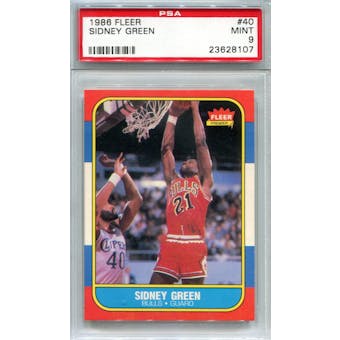 1986/87 Fleer Basketball #40 Sidney Green PSA 9 (Mint) *8107 (Reed Buy)