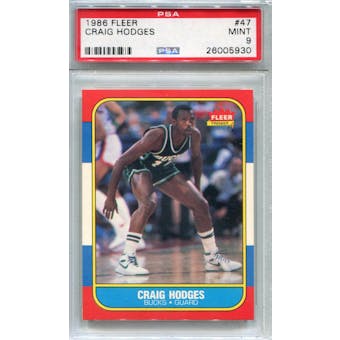 1986/87 Fleer Basketball #47 Craig Hodges RC PSA 9 (Mint) *5930 (Reed Buy)