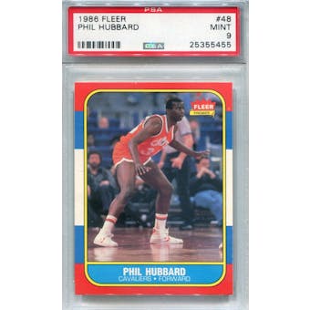 1986/87 Fleer Basketball #48 Phil Hubbard PSA 9 (Mint) *5455 (Reed Buy)