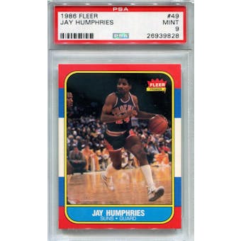 1986/87 Fleer Basketball #49 Jay Humphries RC PSA 9 (Mint) *9828 (Reed Buy)