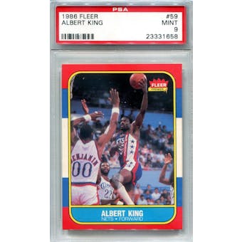 1986/87 Fleer Basketball #59 Albert King PSA 9 (Mint) *1658 (Reed Buy)