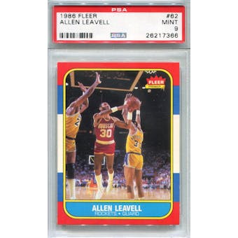 1986/87 Fleer Basketball #62 Allen Leavell PSA 9 (Mint) *7366 (Reed Buy)