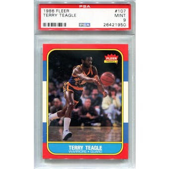 1986/87 Fleer Basketball #107 Terry Teagle PSA 9 (Mint) *1950 (Reed Buy)