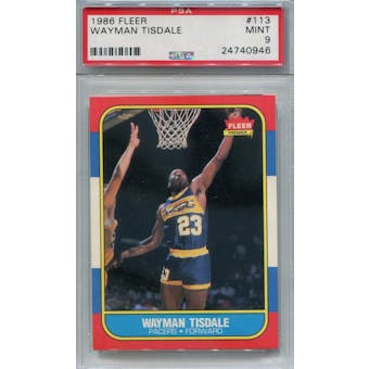 1986/87 Fleer Basketball #113 Wayman Tisdale RC PSA 9 (Mint) *0946 (Reed Buy)