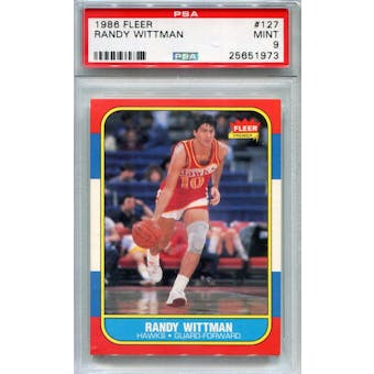 1986/87 Fleer Basketball #127 Randy Wittman PSA 9 (Mint) *1973 (Reed Buy)