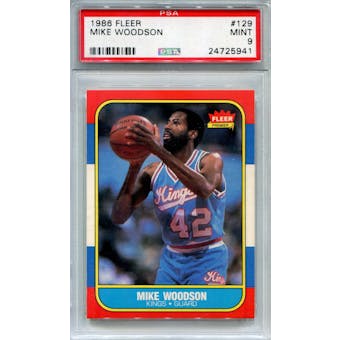 1986/87 Fleer Basketball #129 Mike Woodson PSA 9 (Mint) *5941 (Reed Buy)