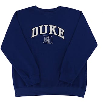 Duke Blue Devils Genuine Stuff Blue Crew Neck Fleece Sweatshirt (Adult M)