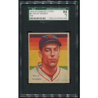1934-36 Diamond Stars Baseball #61 Bill Werber SGC 84 (NM 7)