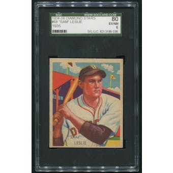 1934-36 Diamond Stars Baseball #68 Sam Leslie SGC 80 (EX-NM 6)
