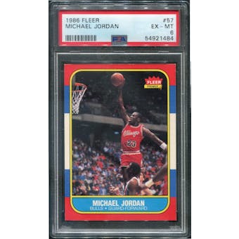 1986/87 Fleer Basketball #57 Michael Jordan RC PSA 6 (EX-MT) *1484 (Reed Buy)