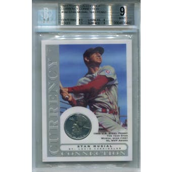 2003 Topps Gallery HOF Currency Connection #SM Stan Musial 1943 Penny BGS 9 *6442 (Reed Buy)