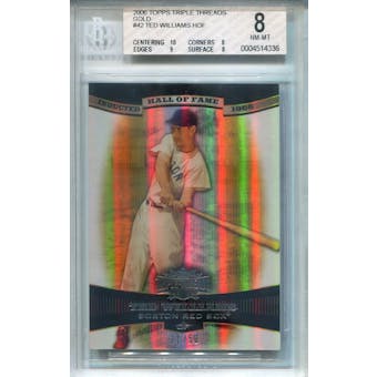 2006 Topps Triple Threads Gold #42 Ted Williams BGS 8 *4336 (Reed Buy)
