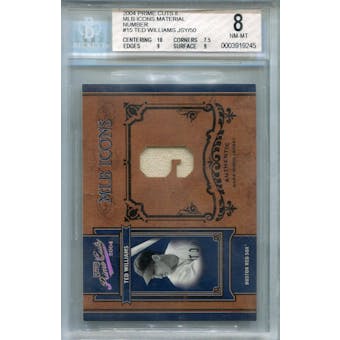 2004 Prime Cuts II MLB Icons Material Number #MLB15 Ted Williams Jersey #/50 BGS 8 *9245 (Reed Buy)
