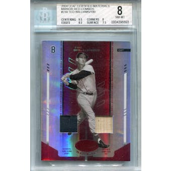 2004 Leaf Certified Materials Mirror Combo Red #239 Ted Williams Bat/Jacket #/100 BGS 8 *6893 (Reed Buy)