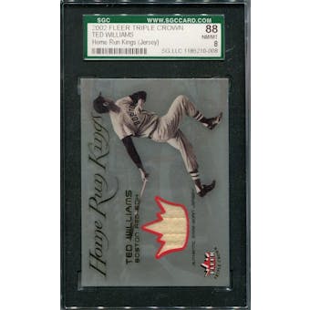 2002 Fleer Triple Crown Home Run Kings Game Used #16 Ted Williams Jersey SGC 88 *0008 (Reed Buy)