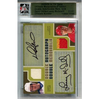 2005/06 In The Game Ultimate Memorabilia Double Autos Gold #14 Darryl Sittler/Lanny McDonald 1/1 (Reed Buy)