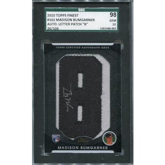 2010 Finest #161 Madison Bumgarner Autograph RC #/106 SGC 98 *8003 (Reed Buy)