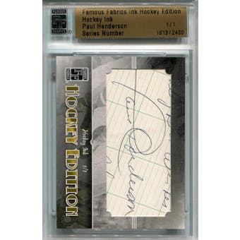 2010 Famous Fabrics Hockey Ink Paul Henderson Autograph 1/1 (Reed Buy)