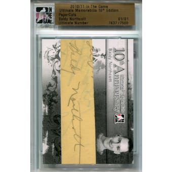 2010/11 ITG Ultimate Memorabilia Paper Cut Baldy Northcott Autograph 1/1 (Reed Buy)