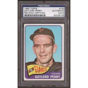 1965 Topps Gaylord Perry #193 Autographed Card PSA Slabbed (5105)