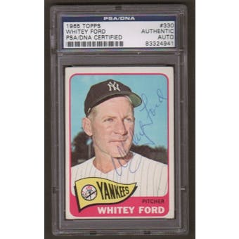 1965 Topps Whitey Ford #330 Autographed Card PSA Slabbed (4941)