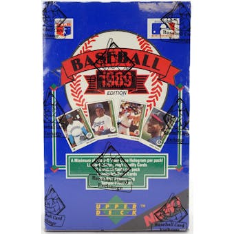 1989 Upper Deck Low # Baseball Wax Box (BBCE)