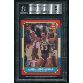 1986/87 Fleer Basketball #1 Kareem Abdul-Jabbar BGS 9 (MINT)