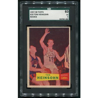 1957/58 Topps Basketball #19 Tom Heinsohn Rookie SGC 60 (EX 5)
