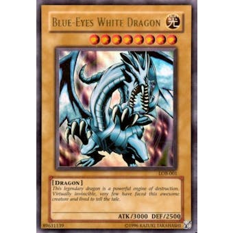 Yu-Gi-Oh BEWD Single Blue-Eyes White Dragon Ultra Rare (LOB-001) - MODERATE PLAY (MP)