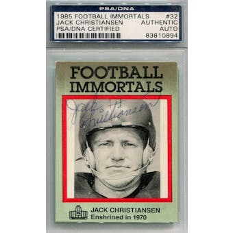 1985 Football Immortals #32 Jack Christiansen PSA/DNA Auto *0894 (Reed Buy)