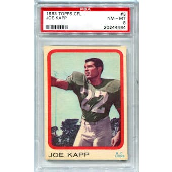 1963 Topps CFL #3 Joe Kapp (Cal Berkeley) PSA 8 *4464 (Reed Buy)