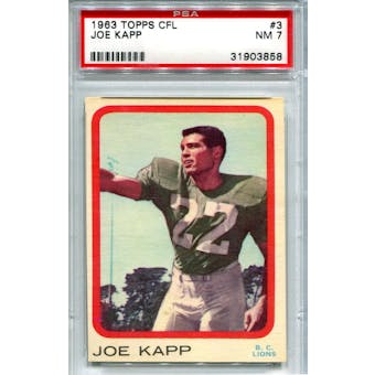 1963 Topps CFL #3 Joe Kapp (Cal Berkeley) PSA 7 *3858 (Reed Buy)