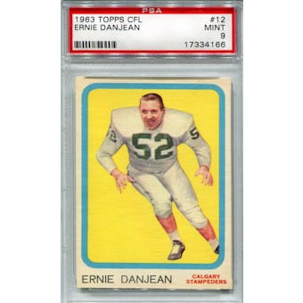 1963 Topps CFL #12 Ernie Danjean (Auburn) PSA 9 *4166 (Reed Buy)