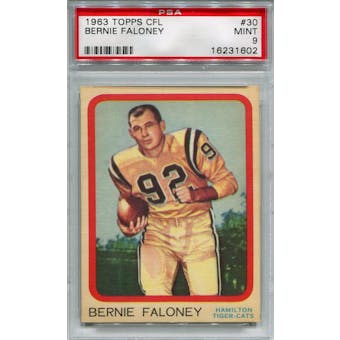 1963 Topps CFL #30 Bernie Faloney (Maryland) PSA 9 *1602 (Reed Buy)