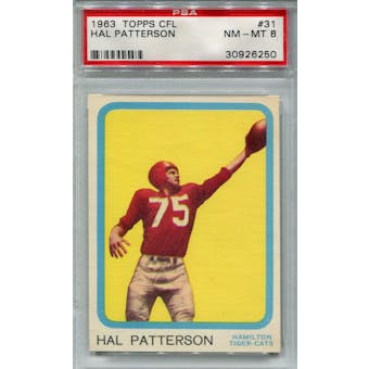 1963 Topps CFL #31 Hal Patterson (Kansas) PSA 8 *6250 (Reed Buy)