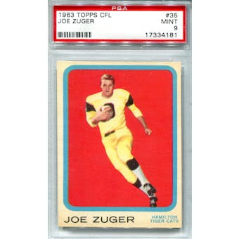 1963 Topps CFL #35 Joe Zuger (Arizona St.) PSA 9 *4181 (Reed Buy)