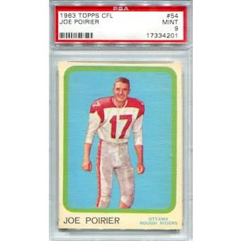 1963 Topps CFL #54 Joe Poirier PSA 9 *4201 (Reed Buy)