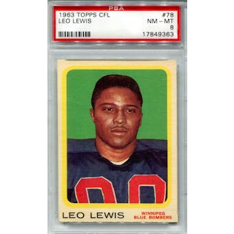 1963 Topps CFL #78 Leo Lewis PSA 8 *9363 (Reed Buy)