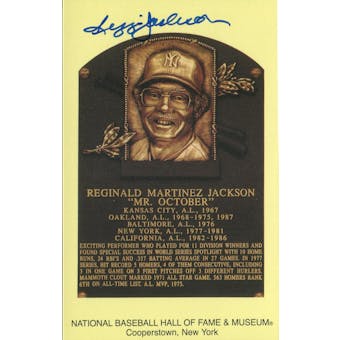Reggie Jackson Autographed HOF Plaque Postcard JSA WPP238839 (Reed Buy)