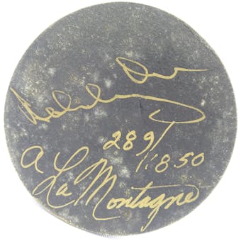 Bobby Orr/Armand LaMontagne Autographed Wooden Puck #/1850 JSA KK52824 (Reed Buy)